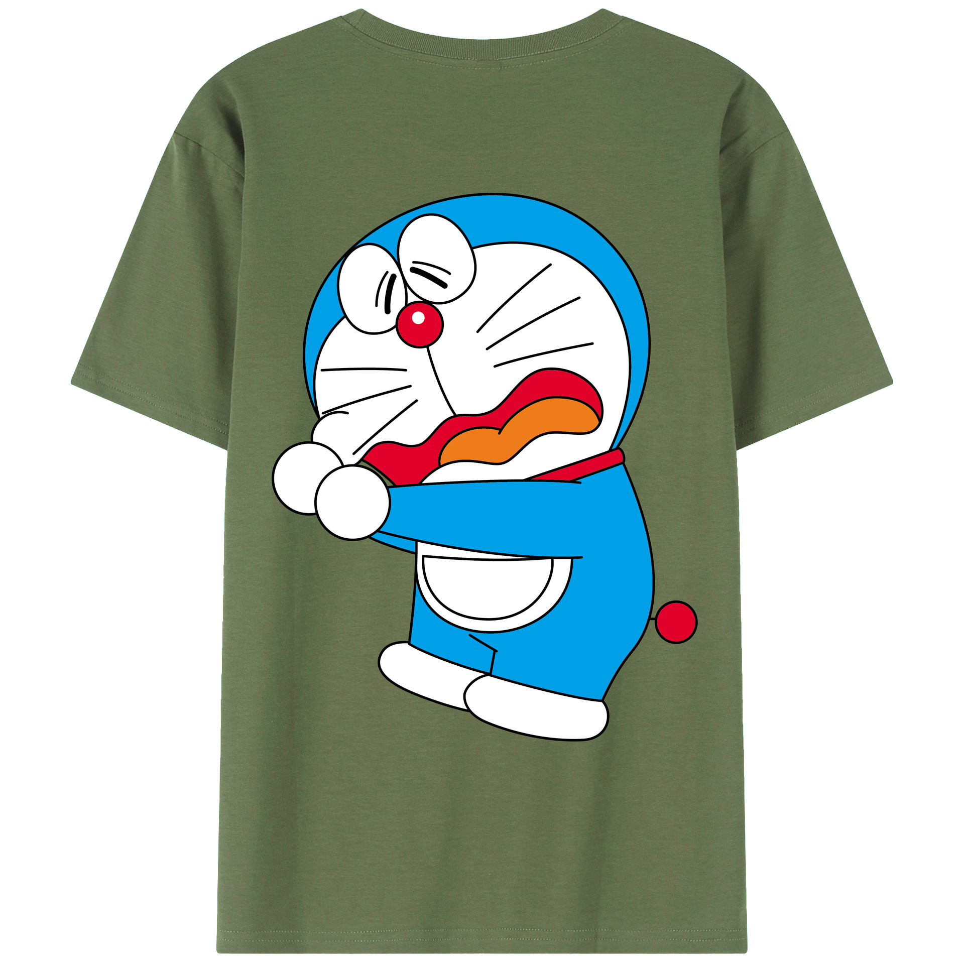 （画像用） ドラえもん Doraemon 綿100％ メンズ半袖Tシャツ（バックプリント） 通気性